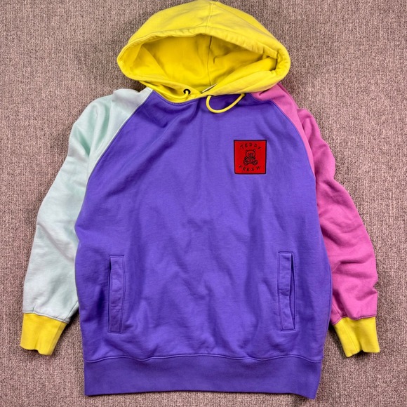 Teddy Fresh Other - Teddy Fresh Colorblock Hoodie XL Purple Yellow Multicolor Streetwear Pullover